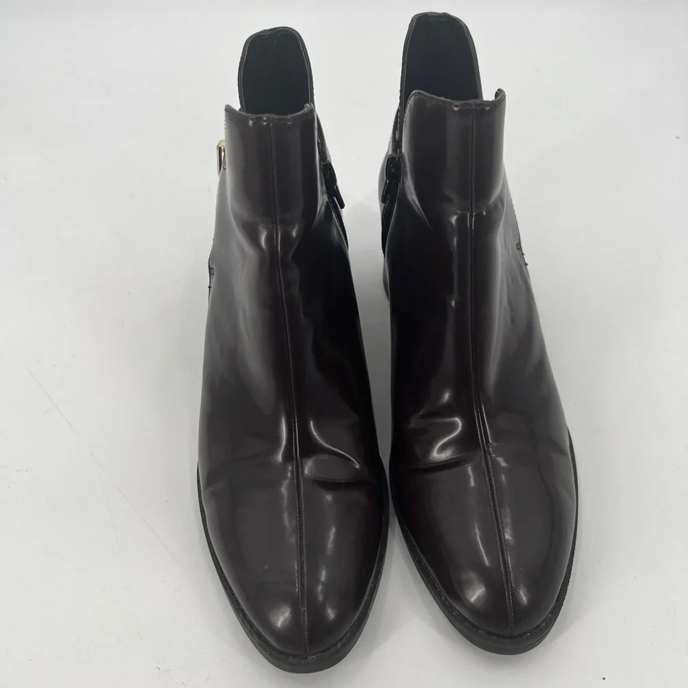 Zara black brown leather boots shoes size 38